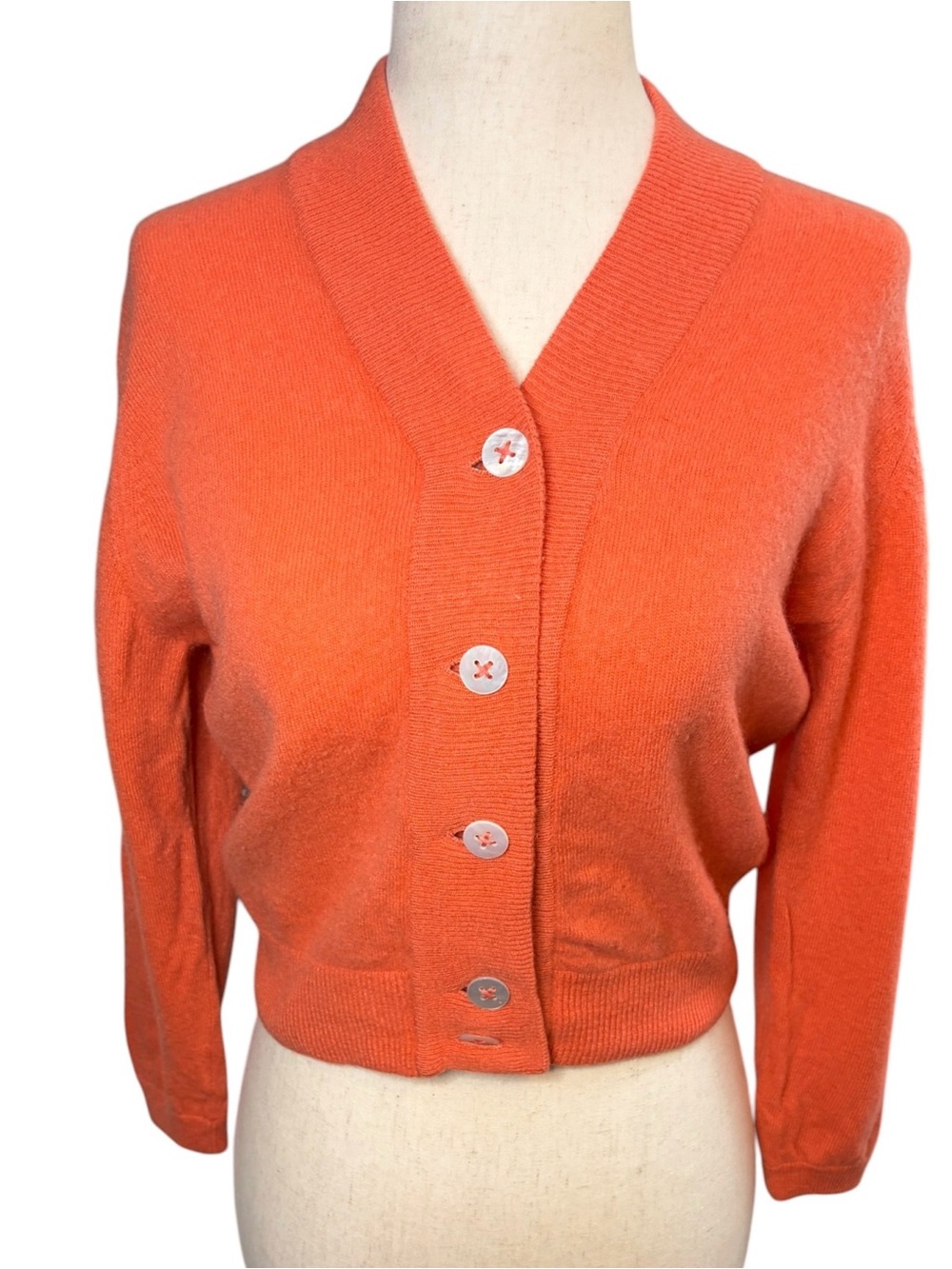 Vintage Hadley Cashmere Cardigan Salmon